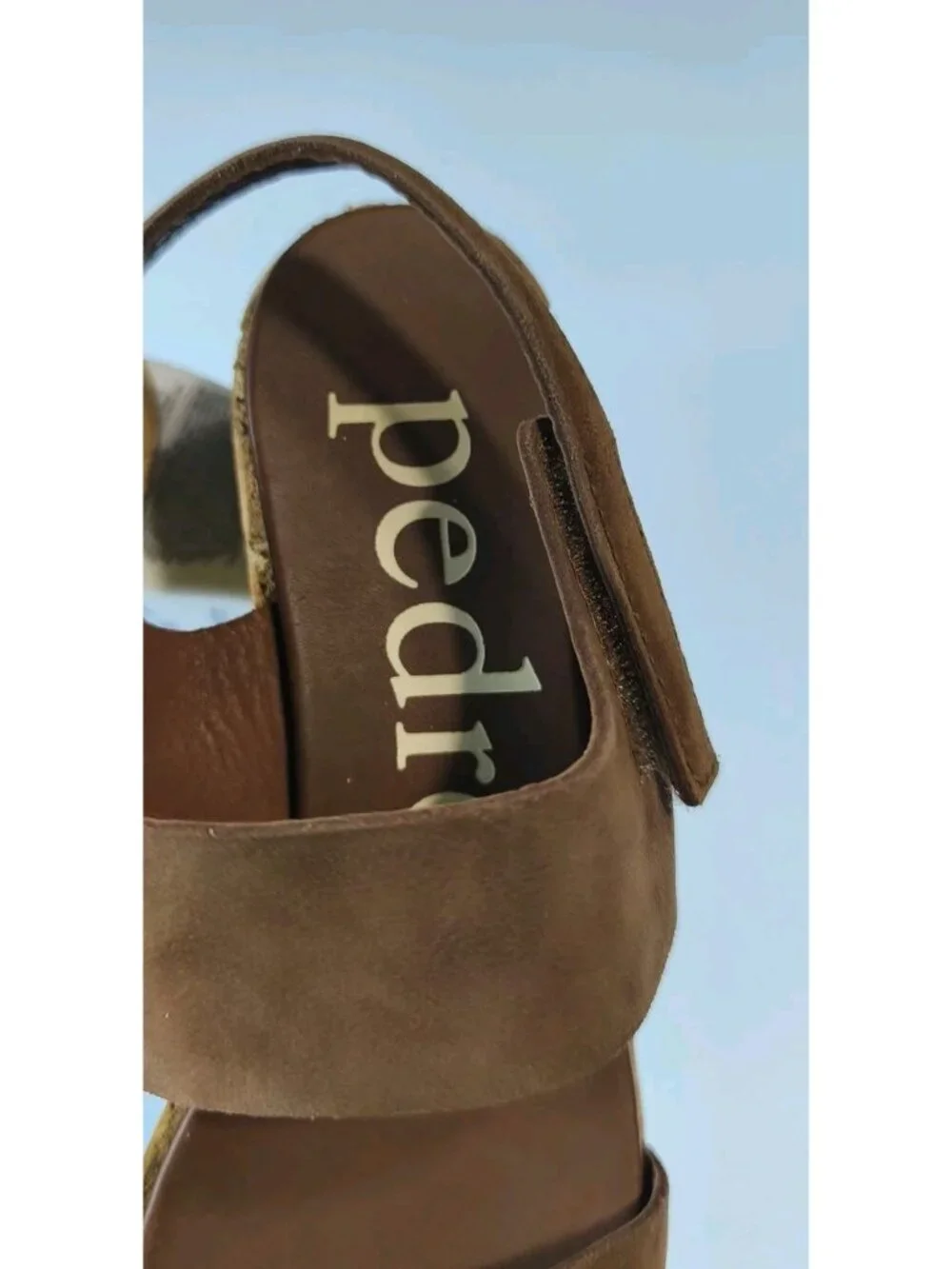 Pedro Garcia Noira Platform Slingback Sandal Suede Cork Wedge EU40 US9.5 Brown